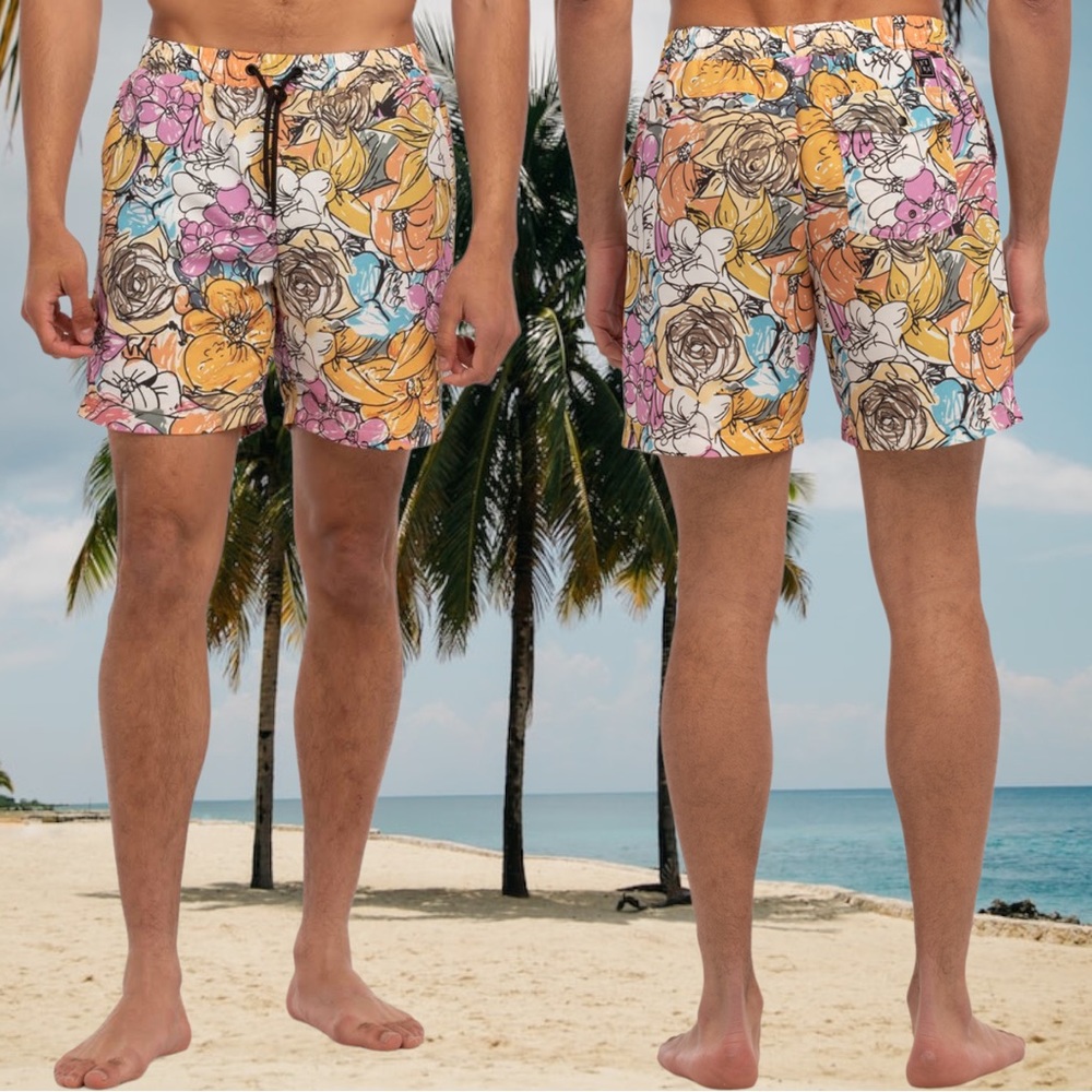 Lira Clothing: Irdell 18" Outseam Tropical-Floral Volley Shorts